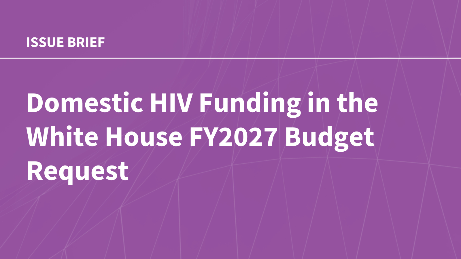 Domestic HIV Funding in the White House FY2027 Budget Request