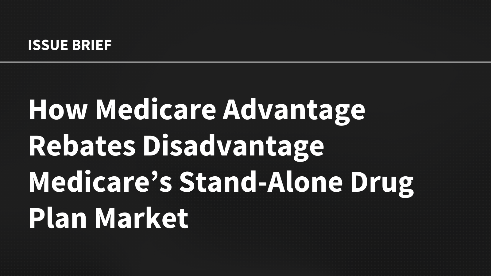 MA Rebate Flows Tilt the Medicare Part D Playing Field